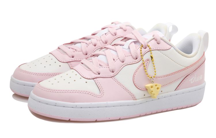 Lookbook [Kasut Custom] Nike Court Borough Low 2 'Strawberi Keju Putih-Merah Jambu' DQ0492-100(Team拾玖-芝芝莓莓S-BOX)