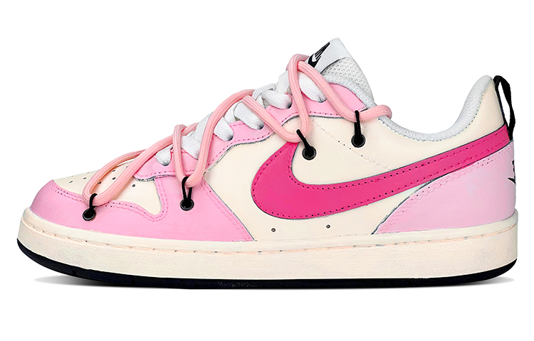 Buy [Sepatu Custom] Nike Court Borough Low 2 'Cherry Blossom Pink Deconstructed' BQ5448-104(TeamY-女款复古做旧少女樱花粉)