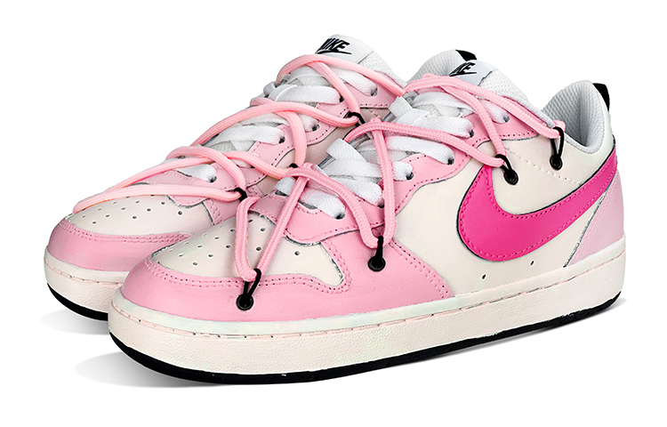 Lookbook [Sepatu Custom] Nike Court Borough Low 2 'Cherry Blossom Pink Deconstructed' BQ5448-104(TeamY-女款复古做旧少女樱花粉)