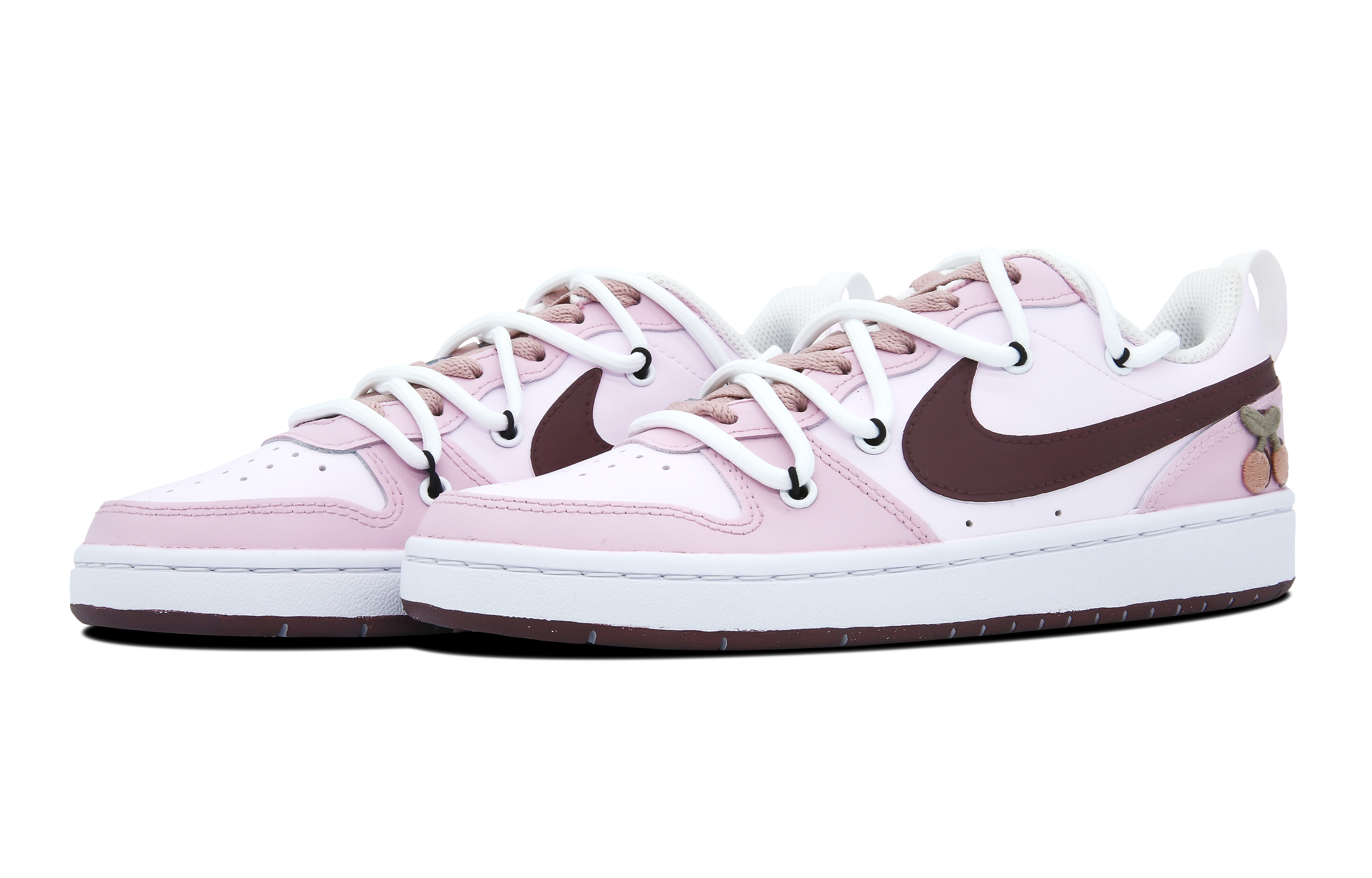 Lookbook [Sepatu Custom] Nike Court Borough Low 2 'Cherry Blossom Girl Pink Strawberry' BQ5448-100(Team7-樱桃少女女款)