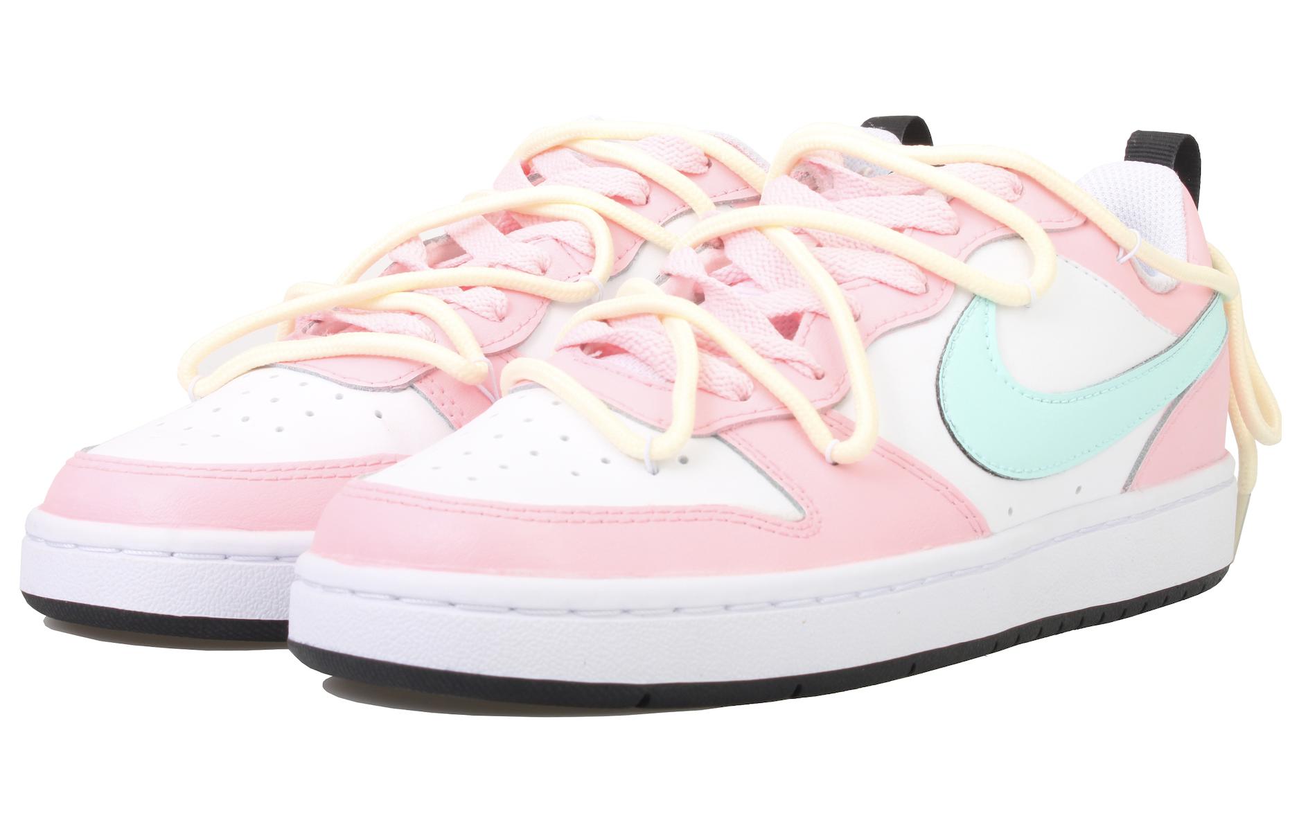 Lookbook 【定制球鞋】 Nike Court Borough Low 2 粉櫻小兔 低幫 板鞋 GS 藍粉白