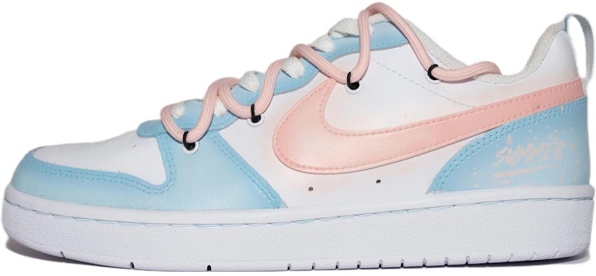 【訂製球鞋】 Nike Court Borough Low 2 清新夏日 多巴胺 少女 漸變 百搭 低筒 板鞋 GS 白色 Buy 【訂製球鞋】 Nike Court Borough Low 2 清新夏日 多巴胺 少女 漸變 百搭 低筒 板鞋 GS 白色
