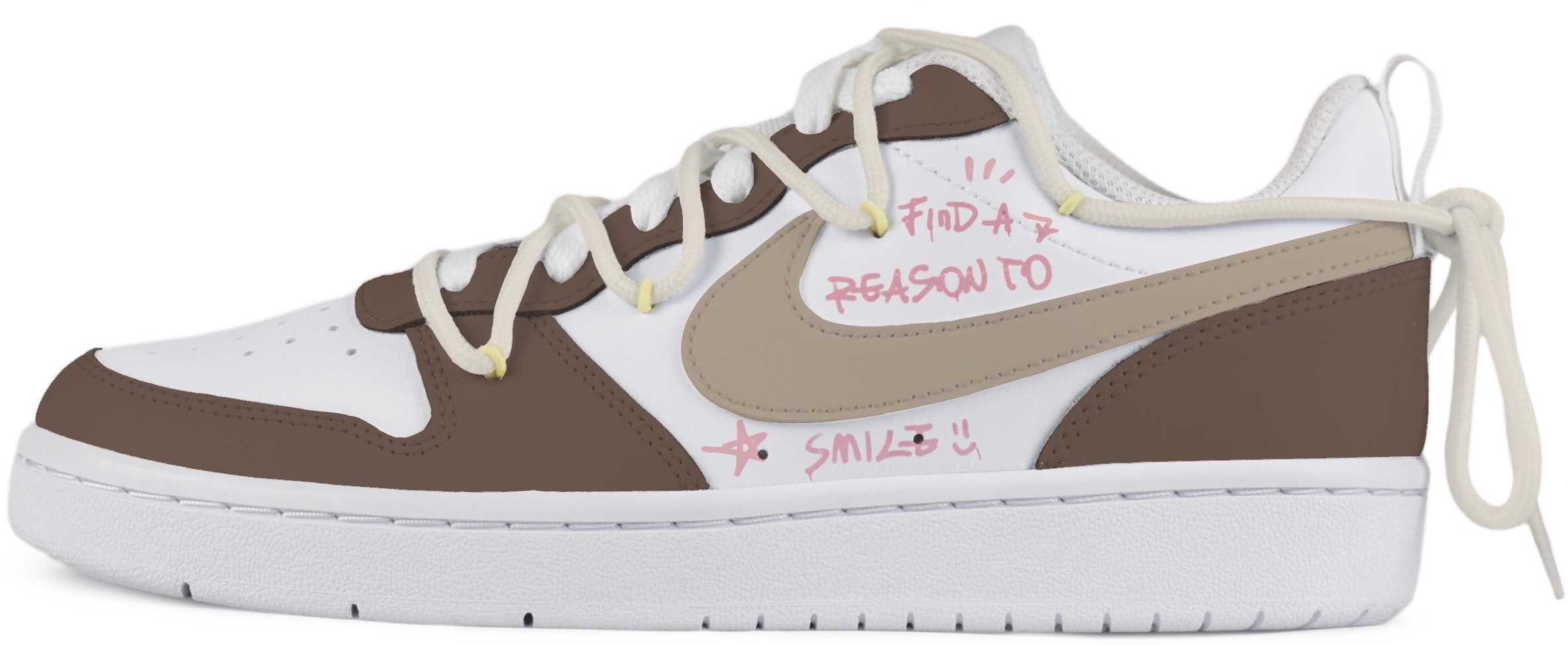 custom-shoes-nike-court-borough-low-2-chocolate-graffiti-pink-brown