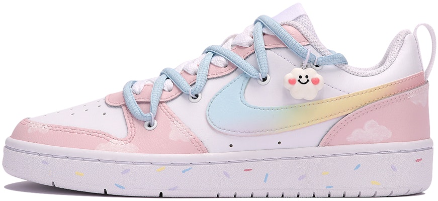 【定製球鞋】 Nike Court Borough Low 2 雲朵糖 漸變 少女 簡約 休閒 低幫 板鞋 GS 粉藍 Buy 【定製球鞋】 Nike Court Borough Low 2 雲朵糖 漸變 少女 簡約 休閒 低幫 板鞋 GS 粉藍