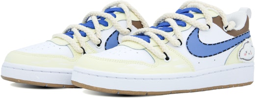 【定制球鞋】Nike Court Borough Low 2 童樂雲朵 禮物gift 玩年輕 低筒 板鞋 GS 藍黃 Lookbook 【定制球鞋】Nike Court Borough Low 2 童樂雲朵 禮物gift 玩年輕 低筒 板鞋 GS 藍黃