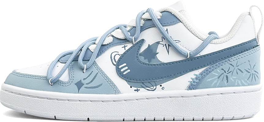 【定制款】Nike Court Borough Low 2 '云雾境界-蓝白' 运动鞋 BQ5448-100(Team13-云雾秘境) Buy 【定制款】Nike Court Borough Low 2 '云雾境界-蓝白' 运动鞋 BQ5448-100(Team13-云雾秘境)