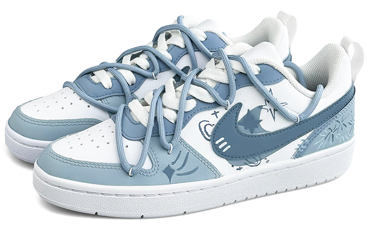 Lookbook [Kasur Kasut] Nike Court Borough Low 2 'Awan Misty Realm - Biru Putih' BQ5448-100(Team13-云雾秘境)