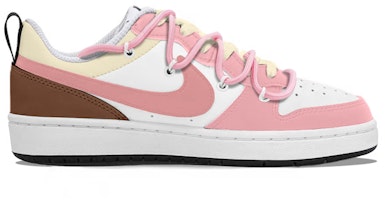 【訂製球鞋】 Nike Court Borough Low 2 復古Coco 奶油可可 解構綁帶 低筒 板鞋 GS 粉棕 Order 【訂製球鞋】 Nike Court Borough Low 2 復古Coco 奶油可可 解構綁帶 低筒 板鞋 GS 粉棕