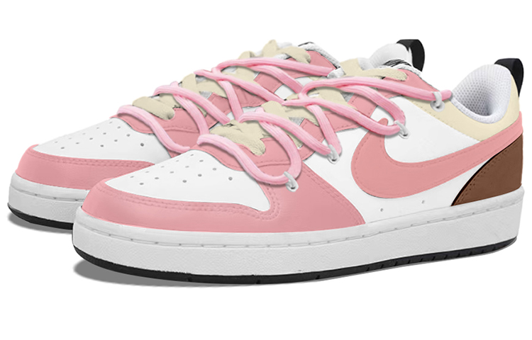 Lookbook [Zapatillas Personalizadas] Nike Court Borough Low 2 'Cocoa Pink-Brown' BQ5448-104(TeamY-女款奶油可可粉棕)