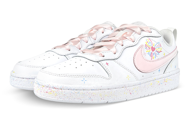 Shop [Kasut Tersuai] Nike Court Borough Low 2 'Colorful Splatter' BQ5448-100-450446