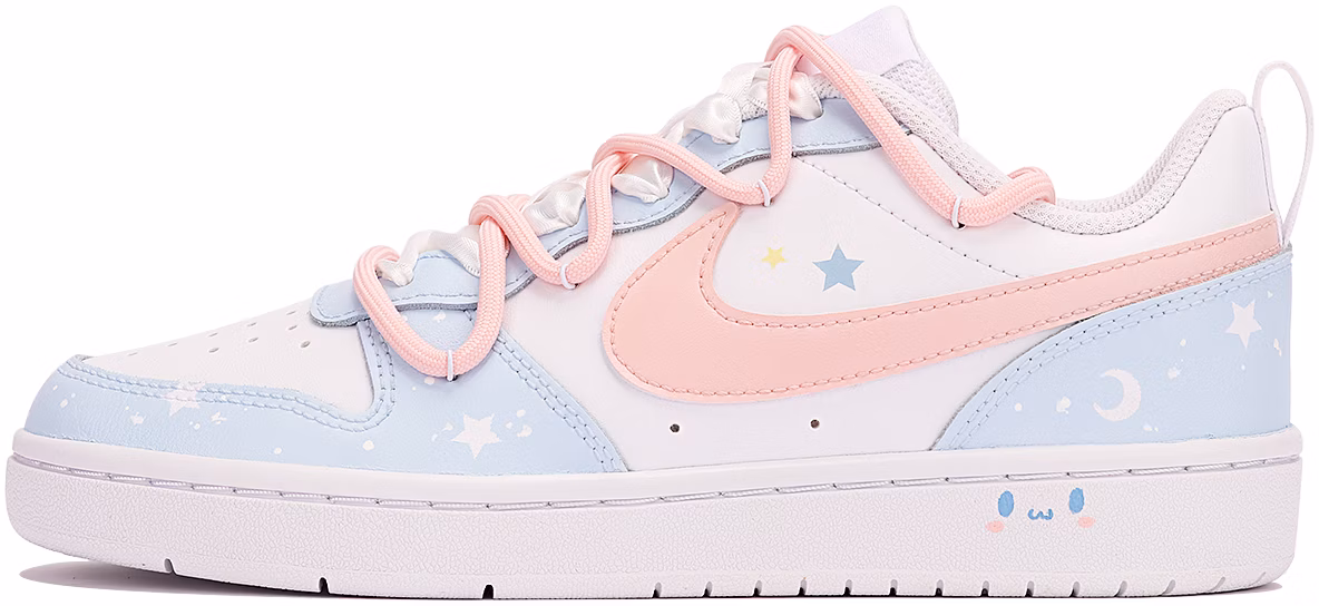 custom-shoes-nike-court-borough-low-2-comfortable-versatile-trendy-fresh-blue