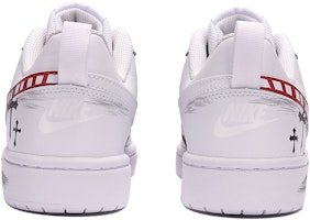 【定制球鞋】Nike Court Borough Low 2 十字架 哥德風 學院 做舊 百搭 低幫 板鞋 GS 白黑 Shop 【定制球鞋】Nike Court Borough Low 2 十字架 哥德風 學院 做舊 百搭 低幫 板鞋 GS 白黑