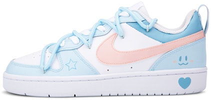 【定制球鞋】 Nike Court Borough Low 2 可愛狗狗 少女風 解構鞋帶 低幫 板鞋 GS 白藍 Buy 【定制球鞋】 Nike Court Borough Low 2 可愛狗狗 少女風 解構鞋帶 低幫 板鞋 GS 白藍