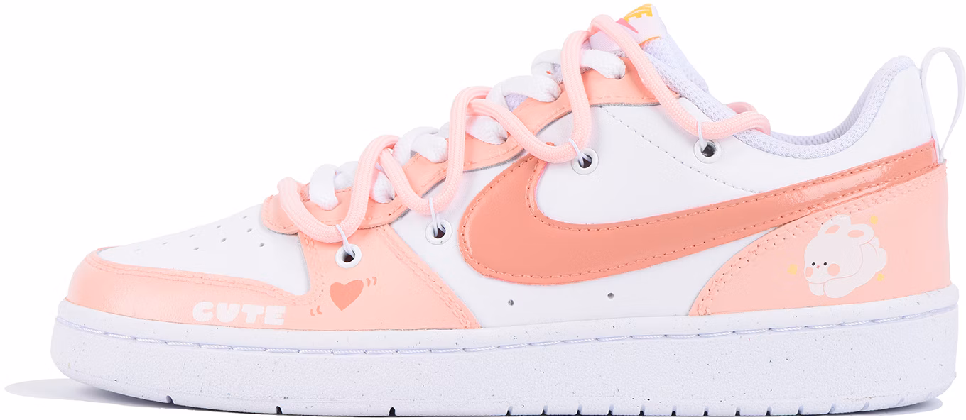 custom-shoes-nike-court-borough-low-2-cute-rabbit-pink-white