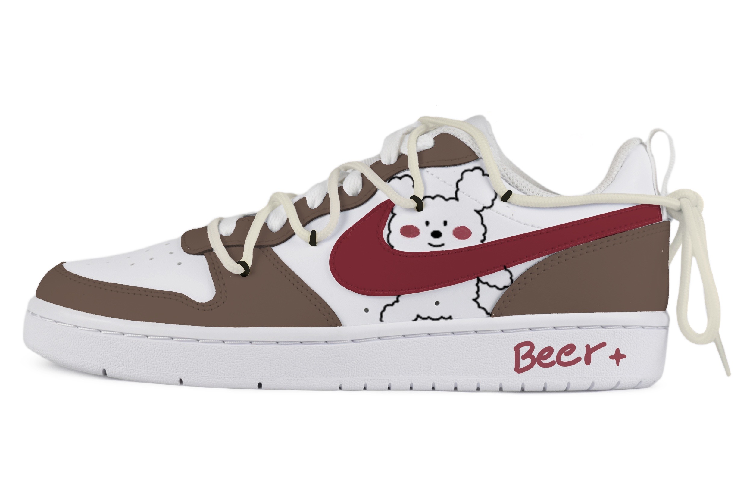 Buy [Custom Shoes] Nike Court Borough Low 2 'Dancing Bear Deconstructed Red Brown'