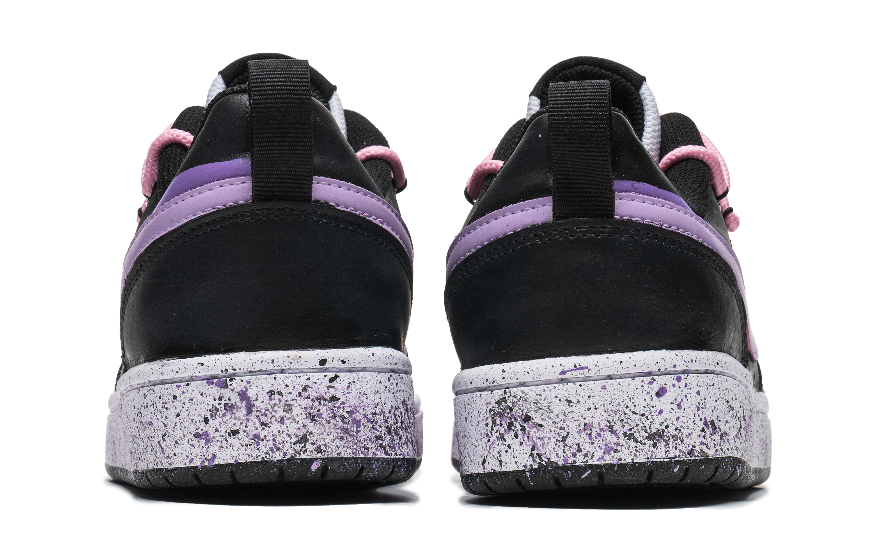 Lookbook [Shoes Custom] Nike Court Borough Low 2 'Ungu Gelap Triple Swoosh Splatter' BQ5448-110(Team22-暗夜紫三勾A-BOX)