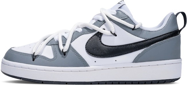 【訂製球鞋】 Nike Court Borough Low 2 明河共影 厚底 防滑 耐磨 低筒 板鞋 GS 黑灰 Buy 【訂製球鞋】 Nike Court Borough Low 2 明河共影 厚底 防滑 耐磨 低筒 板鞋 GS 黑灰