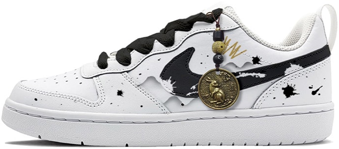 custom-shoes-nike-court-borough-low-2-deconstructed-laces-speckled-rabbit-charm