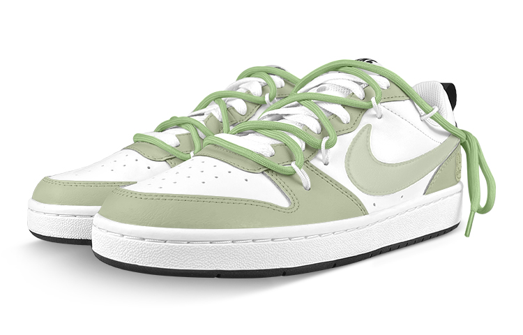 Lookbook 【定制球鞋】Nike Court Borough Low 2 解構 抹茶 舒適百搭 低幫 板鞋 GS 白綠