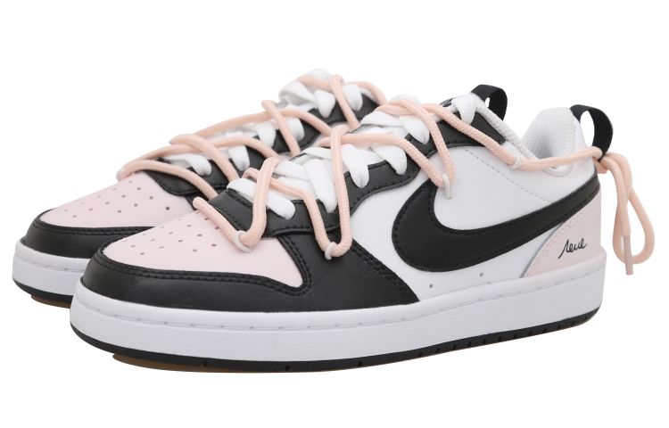 Lookbook Zapatillas Nike Court Borough Low 2 'Deconstruidas Blanco Negro Rosa' BQ5448-104(Team拾玖-解构黑粉S-BOX)