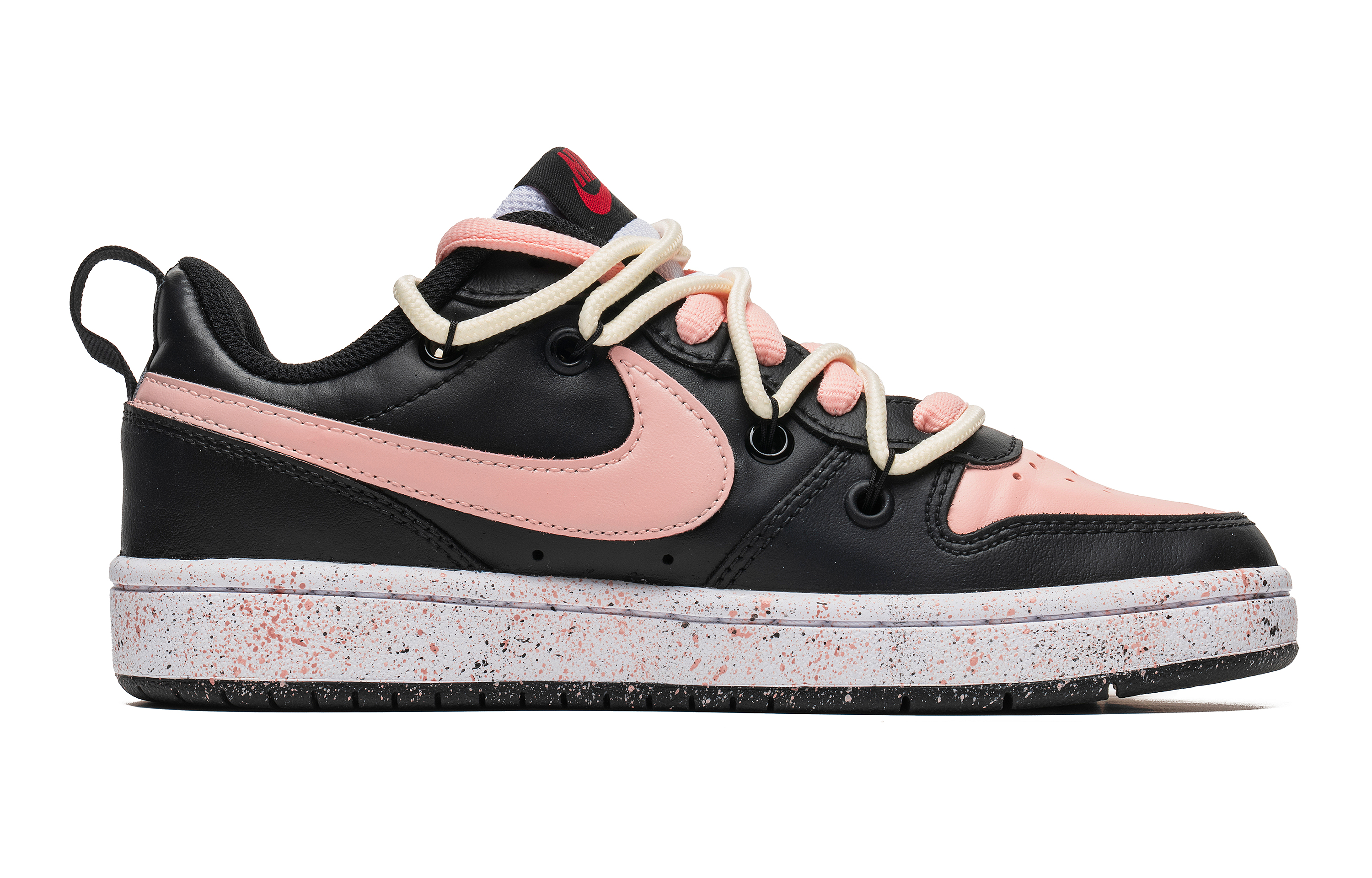 Buy [Kasut Tersuai] Nike Court Borough Low 2 'Dirty Pink Triple Swoosh Splatter' BQ5448-110(Team22-脏粉三勾A-BOX)