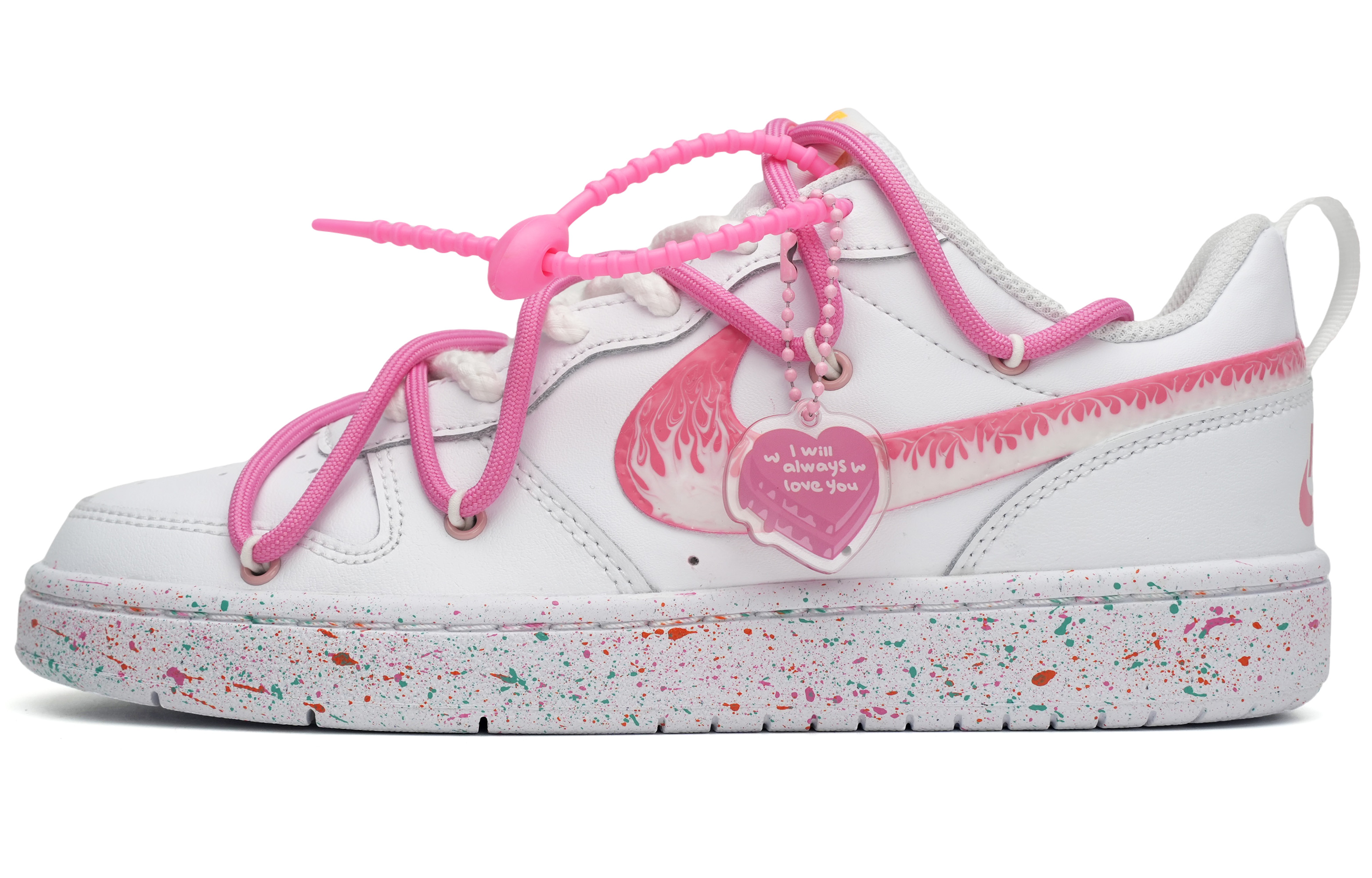 Buy [定制鞋款] 耐克Court Borough Low 2 '多巴胺兴奋-夏日酷炫' BQ5448-124(Team35-怦然心动）