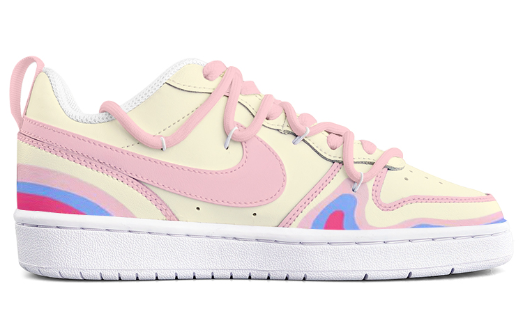 Order 【カスタムシューズ】ナイキ コートバーロウ ロー2「ドーパミンカラー」 BQ5448-100(Team13-等高线)