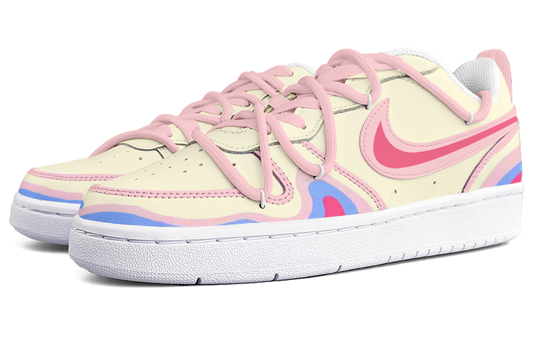 Lookbook 【カスタムシューズ】ナイキ コートバーロウ ロー2「ドーパミンカラー」 BQ5448-100(Team13-等高线)