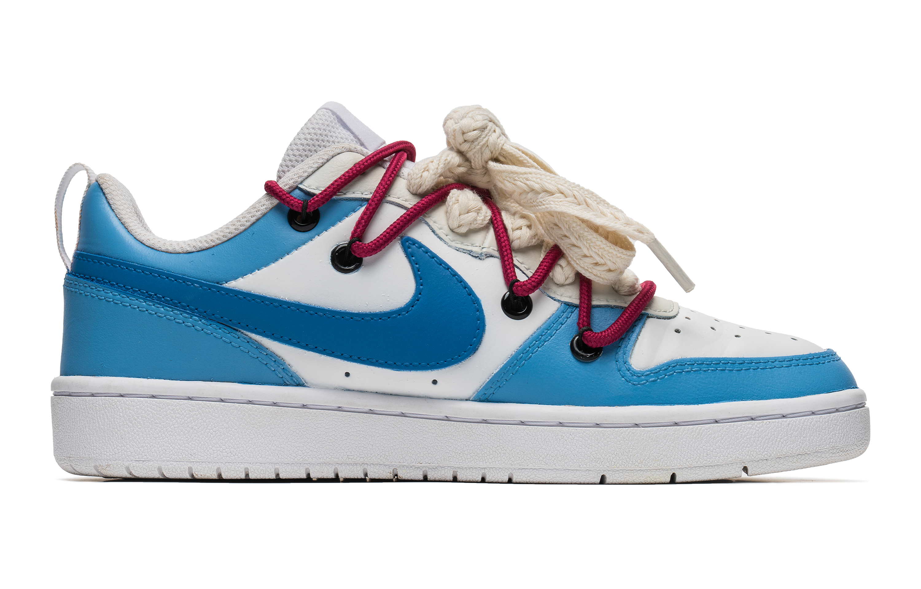 Buy [Sepatu Custom] Nike Court Borough Low 2 'Doraemon Biru Putih' BQ5448-100(Team22-机器猫北卡蓝A-BOX)