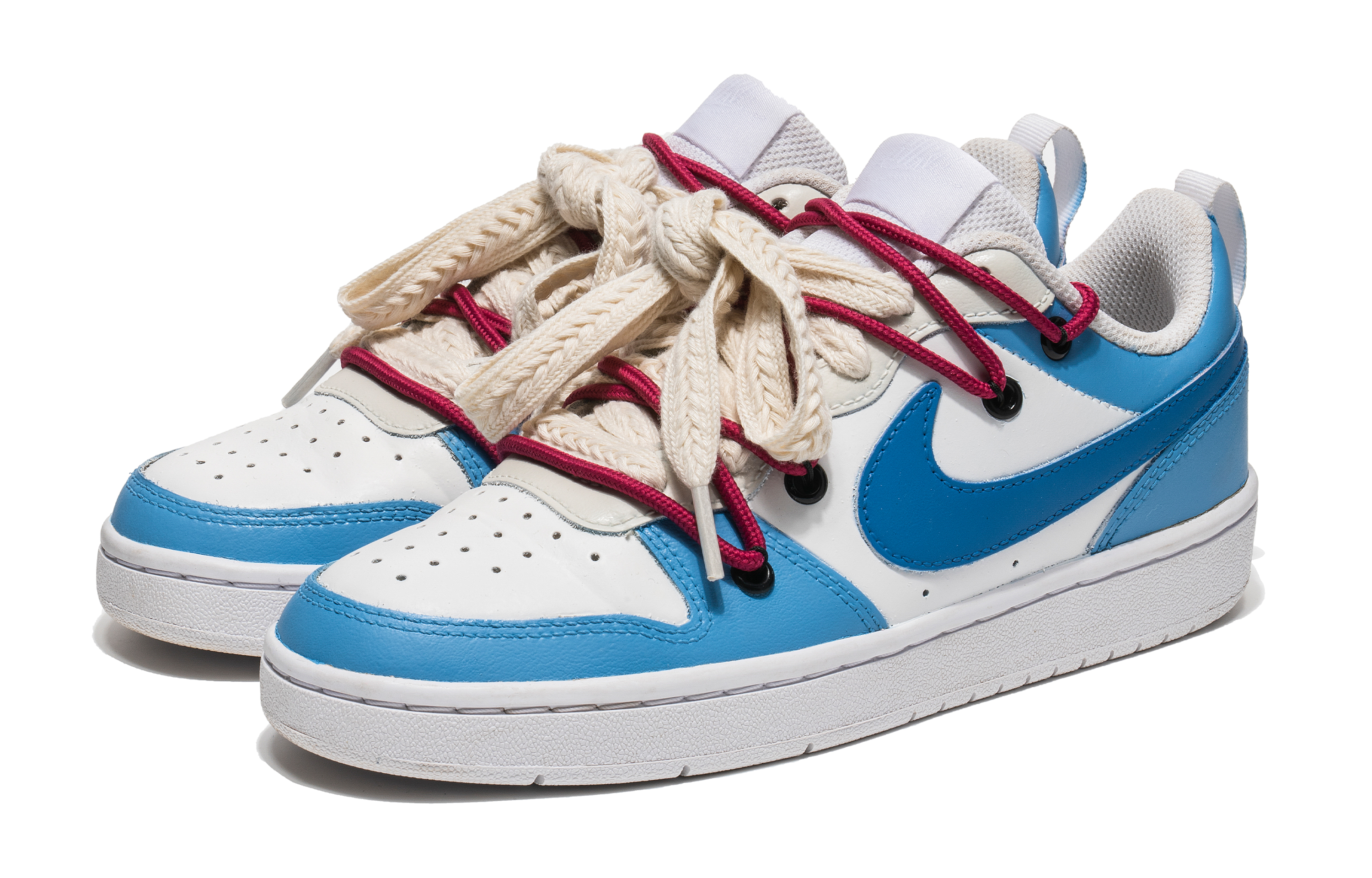 Order [Sepatu Custom] Nike Court Borough Low 2 'Doraemon Biru Putih' BQ5448-100(Team22-机器猫北卡蓝A-BOX)