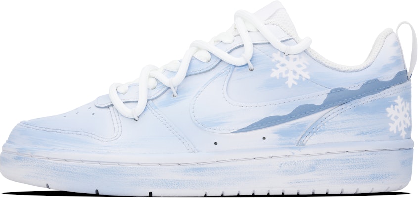 【自訂球鞋】Nike Court Borough Low 2 白雪奇緣 低筒 板鞋 GS 藍白 Buy 【自訂球鞋】Nike Court Borough Low 2 白雪奇緣 低筒 板鞋 GS 藍白