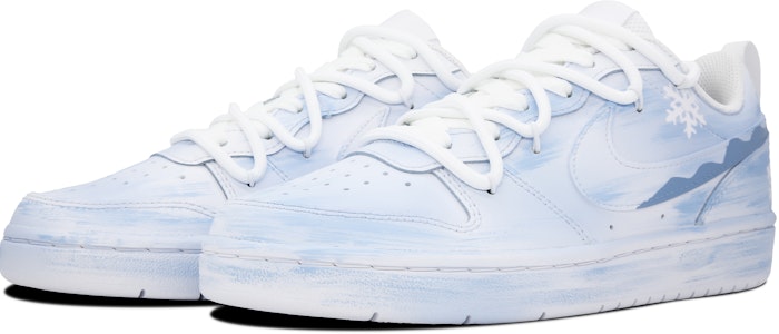 【自訂球鞋】Nike Court Borough Low 2 白雪奇緣 低筒 板鞋 GS 藍白 Lookbook 【自訂球鞋】Nike Court Borough Low 2 白雪奇緣 低筒 板鞋 GS 藍白