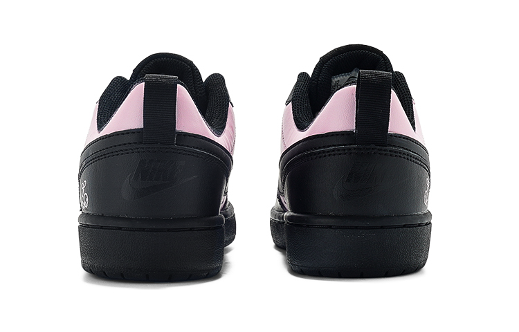 Shop 【定制球鞋】 Nike Court Borough Low 2 莓刻 毛絨粉黑 甜酷風 休閒 低幫 板鞋 GS 黑粉