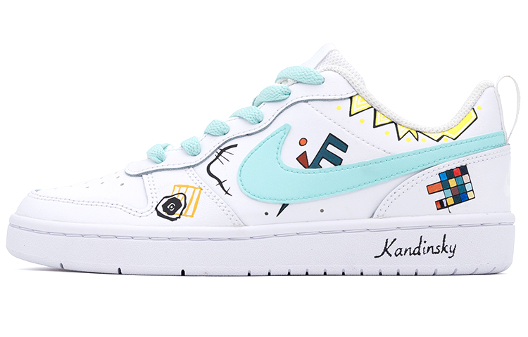 Buy 나이키 코트 보로우 로우 2 '그래피티 애니 화이트-블루' (커스텀) BQ5448-100(Team肆-卡通涂鸦T)