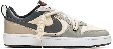 【定制球鞋】 Nike Court Borough Low 2 塗鴉藝術 線跡 潑墨 低幫 板鞋 GS 灰棕 Order 【定制球鞋】 Nike Court Borough Low 2 塗鴉藝術 線跡 潑墨 低幫 板鞋 GS 灰棕
