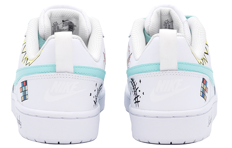 Shop 나이키 코트 보로우 로우 2 '그래피티 애니 화이트-블루' (커스텀) BQ5448-100(Team肆-卡通涂鸦T)