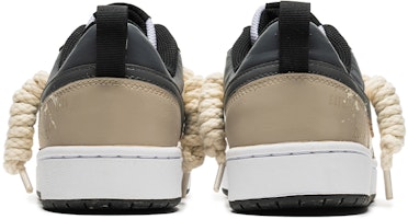 【定制球鞋】 Nike Court Borough Low 2 塗鴉藝術 線跡 潑墨 低幫 板鞋 GS 灰棕 Shop 【定制球鞋】 Nike Court Borough Low 2 塗鴉藝術 線跡 潑墨 低幫 板鞋 GS 灰棕