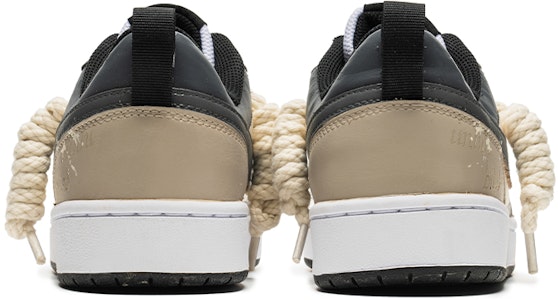 【定制球鞋】 Nike Court Borough Low 2 塗鴉藝術 線跡 潑墨 低幫 板鞋 GS 灰棕 Shop 【定制球鞋】 Nike Court Borough Low 2 塗鴉藝術 線跡 潑墨 低幫 板鞋 GS 灰棕