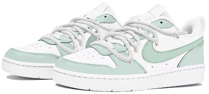 【訂製球鞋】Nike Court Borough Low 2 高級小眾 綠豆奶凍 學院風 解構綁帶 低筒 板鞋 GS 青灰 Lookbook 【訂製球鞋】Nike Court Borough Low 2 高級小眾 綠豆奶凍 學院風 解構綁帶 低筒 板鞋 GS 青灰