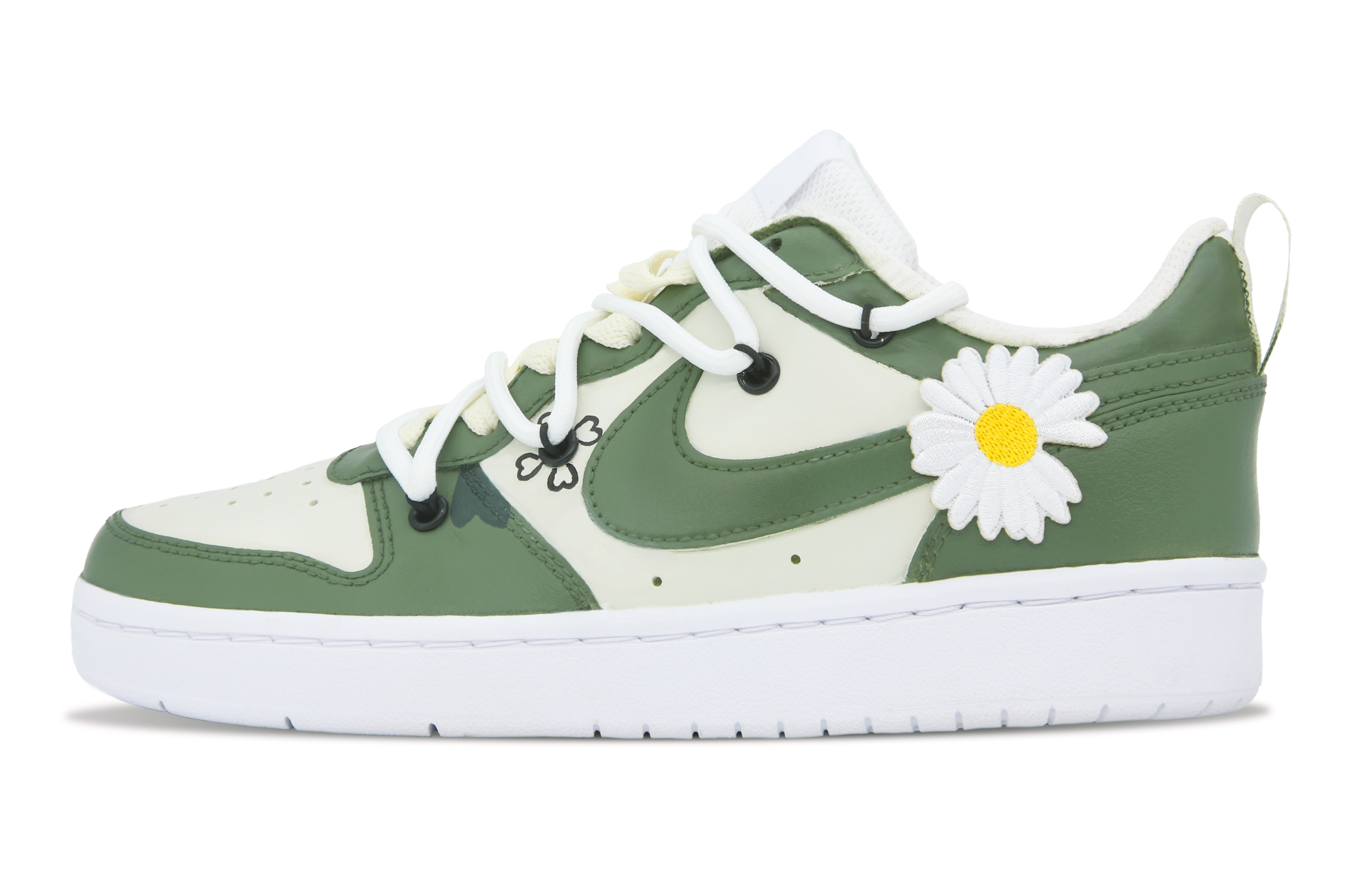 Buy [Zapatillas Personalizadas] Nike Court Borough Low 2 'Green Trail Camo' BQ5448-100(Team7-绿野行踪女款)
