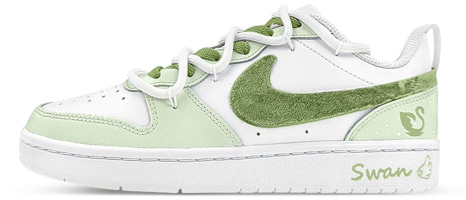 【訂製球鞋】Nike Court Borough Low2 極簡風華 禮盒版 解構鞋帶 低筒 板鞋 GS 綠白 Buy 【訂製球鞋】Nike Court Borough Low2 極簡風華 禮盒版 解構鞋帶 低筒 板鞋 GS 綠白