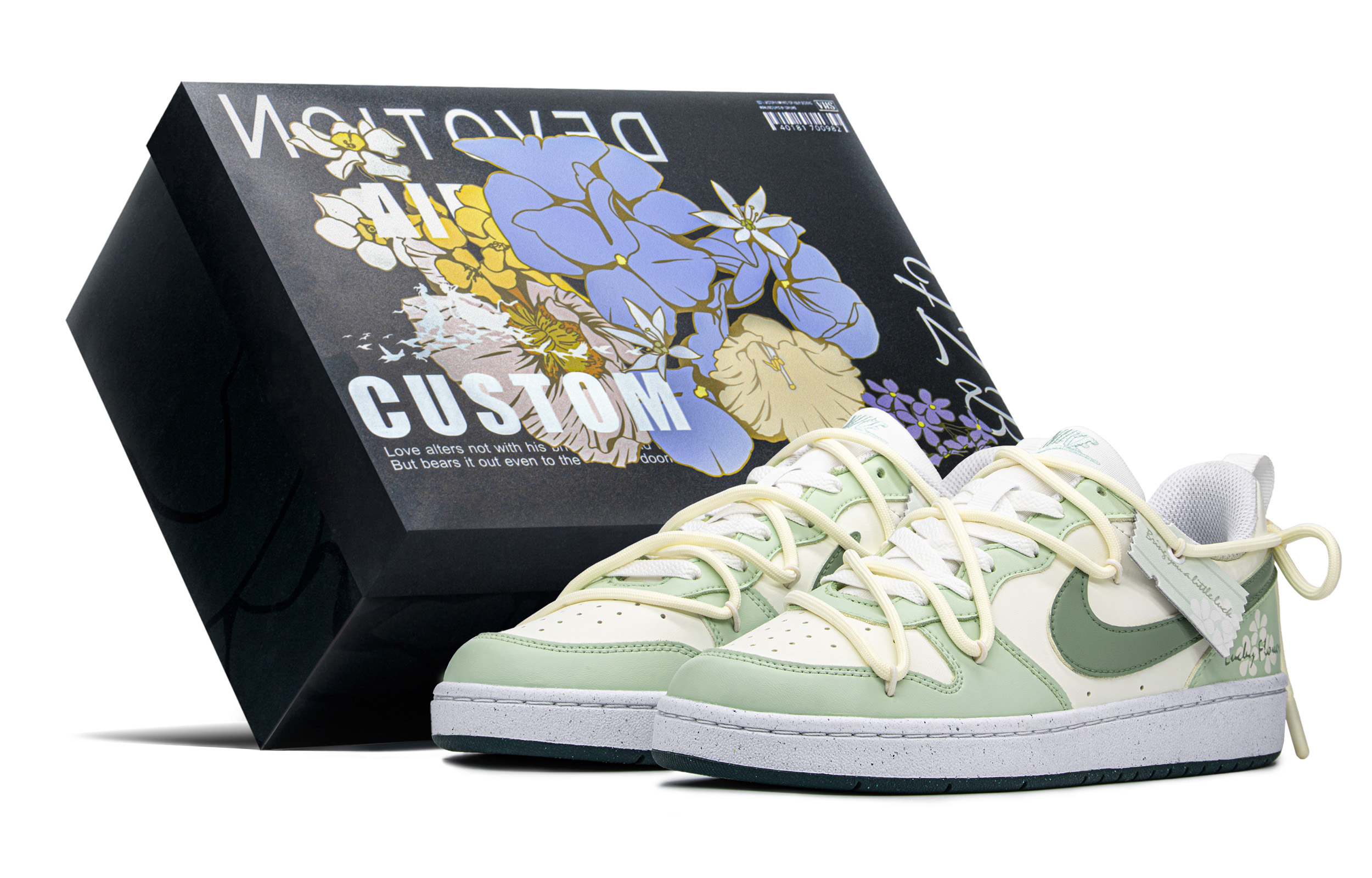 Buy [Custom Sepatu] Nike Court Borough Low 2 'Hijau Putih' DV5456-102(TeamA-幸运草S-BOX)