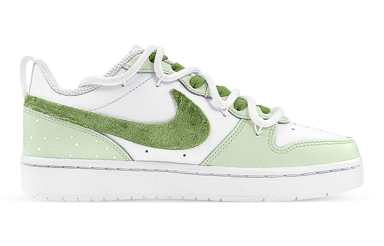 Order 【訂製球鞋】Nike Court Borough Low2 極簡風華 禮盒版 解構鞋帶 低筒 板鞋 GS 綠白