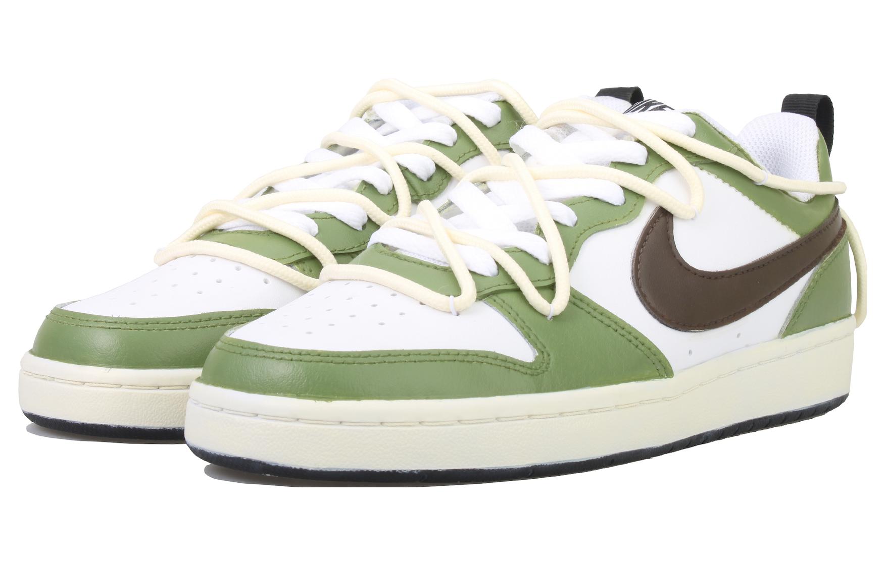 Lookbook [Kasut Custom] Nike Court Borough Low 2 'Hijau Putih Coklat Tanpa Foto' BQ5448-104(Team33-禁止拍摄-女款-绿白棕）