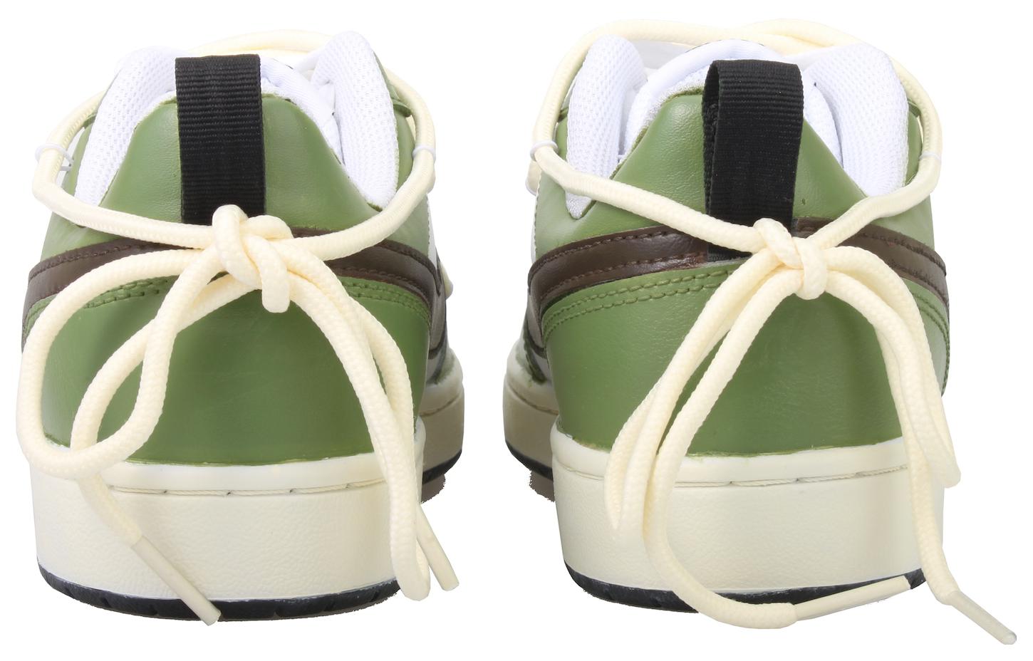 Shop [Kasut Custom] Nike Court Borough Low 2 'Hijau Putih Coklat Tanpa Foto' BQ5448-104(Team33-禁止拍摄-女款-绿白棕）