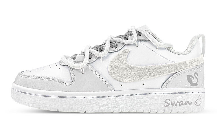 Buy 【カスタムシューズ】ナイキ コートバーロウ ロー 2 'グレーホワイトベルベット' BQ5448-100(Team76-GS天鹅绒灰白)