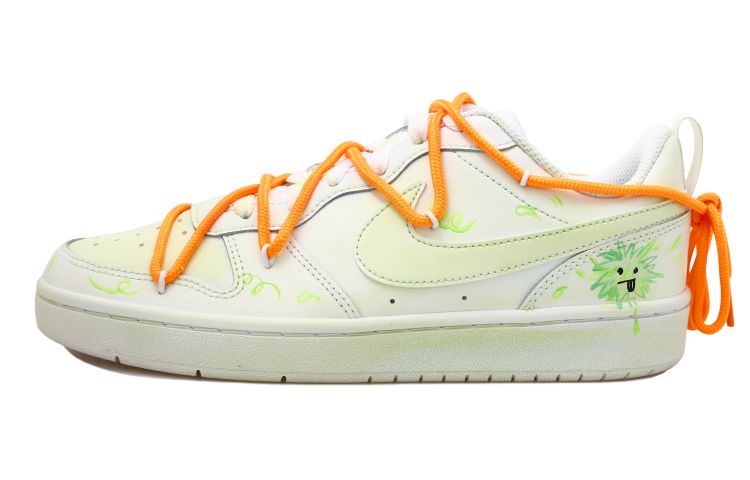 [Custom Shoes] Nike Court Borough Low 2 'Hand-Painted White Green Orange'