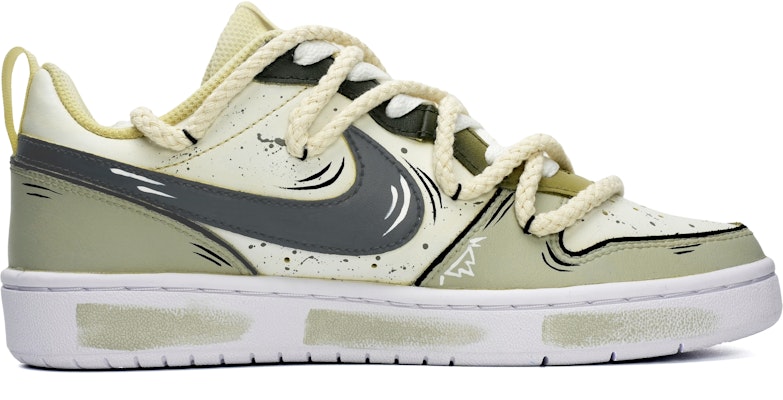 【定製球鞋】Nike Court Borough Low 2 茶色 手繪潑墨 特殊鞋盒 休閒 低幫 板鞋 GS 綠棕 Order 【定製球鞋】Nike Court Borough Low 2 茶色 手繪潑墨 特殊鞋盒 休閒 低幫 板鞋 GS 綠棕