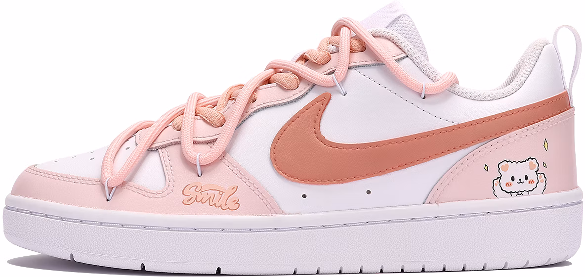 custom-shoes-nike-court-borough-low-2-happy-bear-pink-white