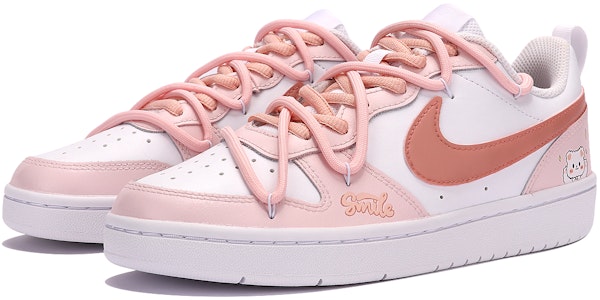 【定制球鞋】 Nike Court Borough Low 2 快樂小熊可愛 少女 休閒 百搭 低幫 板鞋 GS 粉白 Lookbook 【定制球鞋】 Nike Court Borough Low 2 快樂小熊可愛 少女 休閒 百搭 低幫 板鞋 GS 粉白